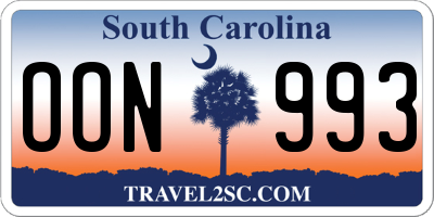 SC license plate OON993