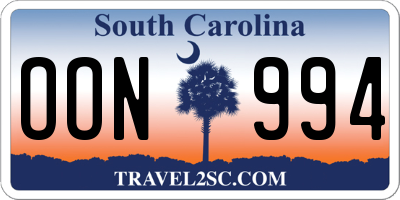 SC license plate OON994