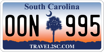 SC license plate OON995