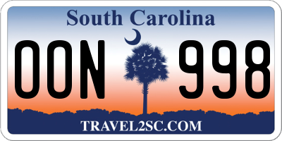 SC license plate OON998