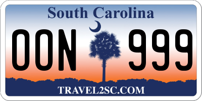 SC license plate OON999