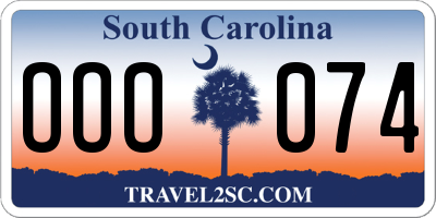 SC license plate OOO074