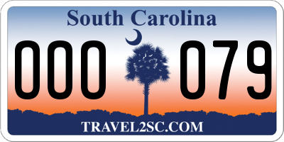 SC license plate OOO079