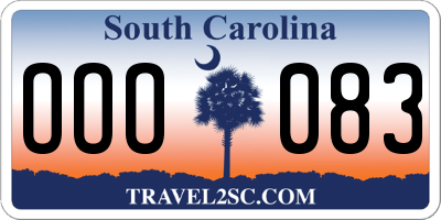 SC license plate OOO083