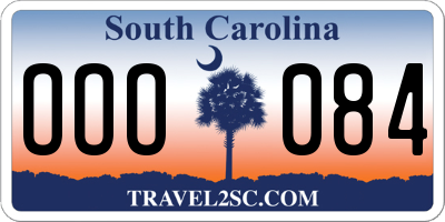 SC license plate OOO084