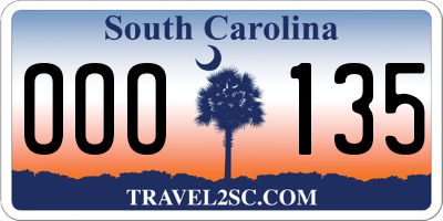 SC license plate OOO135