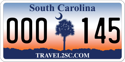 SC license plate OOO145