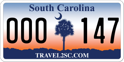 SC license plate OOO147