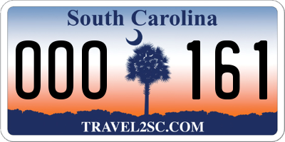 SC license plate OOO161