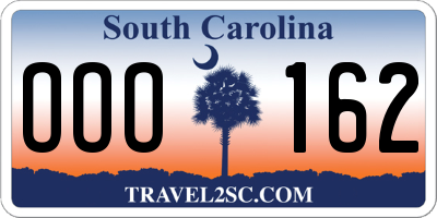 SC license plate OOO162
