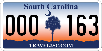 SC license plate OOO163