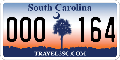 SC license plate OOO164