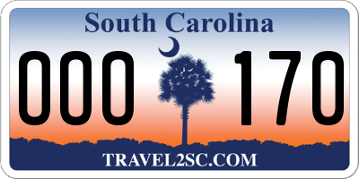 SC license plate OOO170
