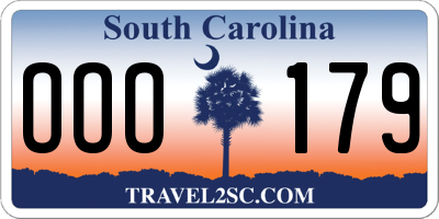 SC license plate OOO179
