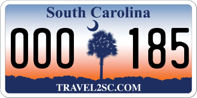 SC license plate OOO185