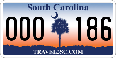 SC license plate OOO186