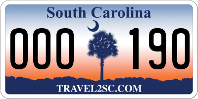 SC license plate OOO190