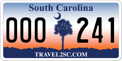 SC license plate OOO241