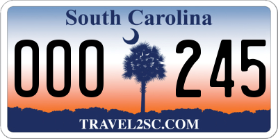 SC license plate OOO245