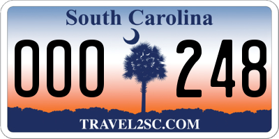 SC license plate OOO248