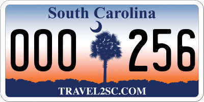 SC license plate OOO256