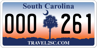 SC license plate OOO261