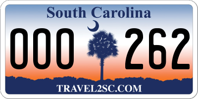 SC license plate OOO262