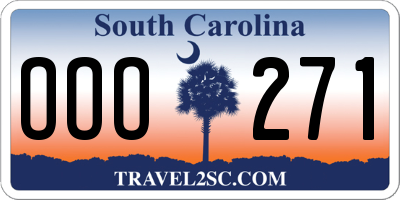 SC license plate OOO271