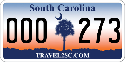 SC license plate OOO273