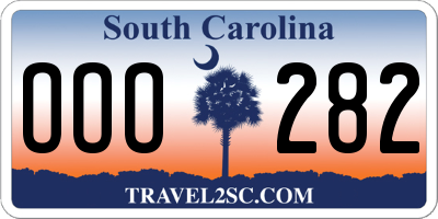 SC license plate OOO282