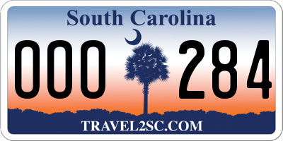SC license plate OOO284