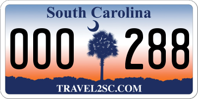 SC license plate OOO288
