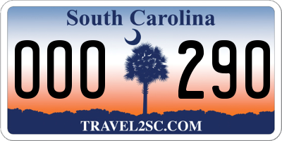 SC license plate OOO290