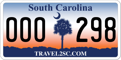 SC license plate OOO298