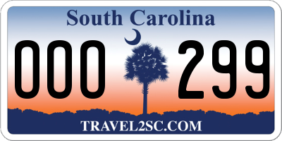 SC license plate OOO299