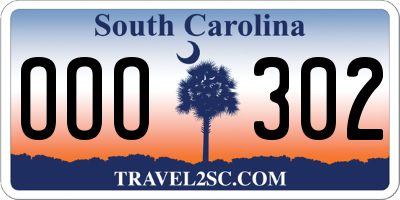 SC license plate OOO302
