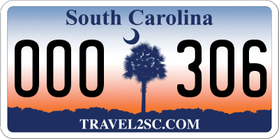 SC license plate OOO306