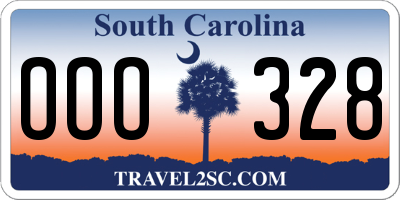 SC license plate OOO328