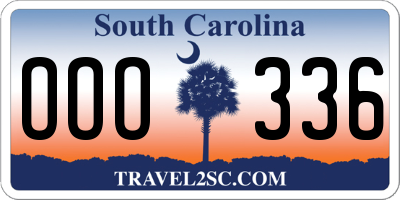 SC license plate OOO336