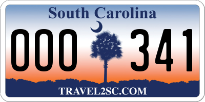 SC license plate OOO341