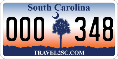 SC license plate OOO348