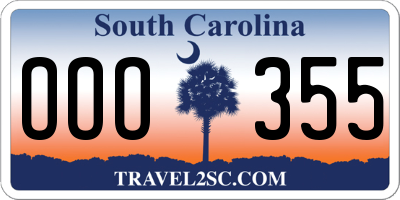 SC license plate OOO355
