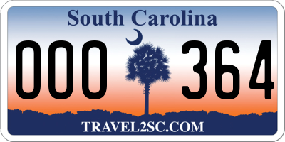 SC license plate OOO364
