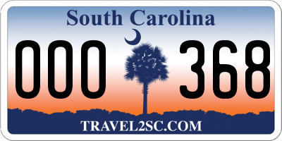 SC license plate OOO368