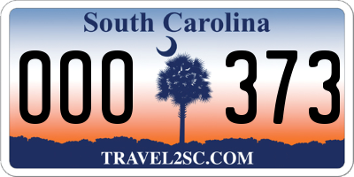 SC license plate OOO373