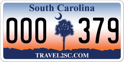 SC license plate OOO379