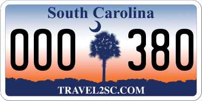 SC license plate OOO380