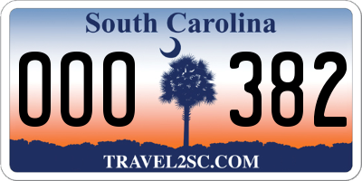 SC license plate OOO382