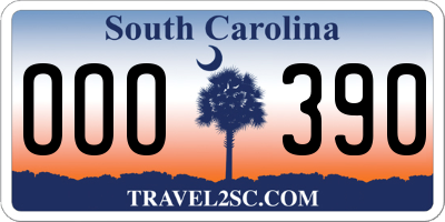 SC license plate OOO390