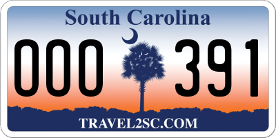 SC license plate OOO391